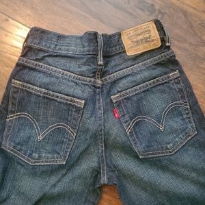 Boy Levi's Jean Denim 12 regular 26 x 26 1/2 dark blue fade 507 boot cut